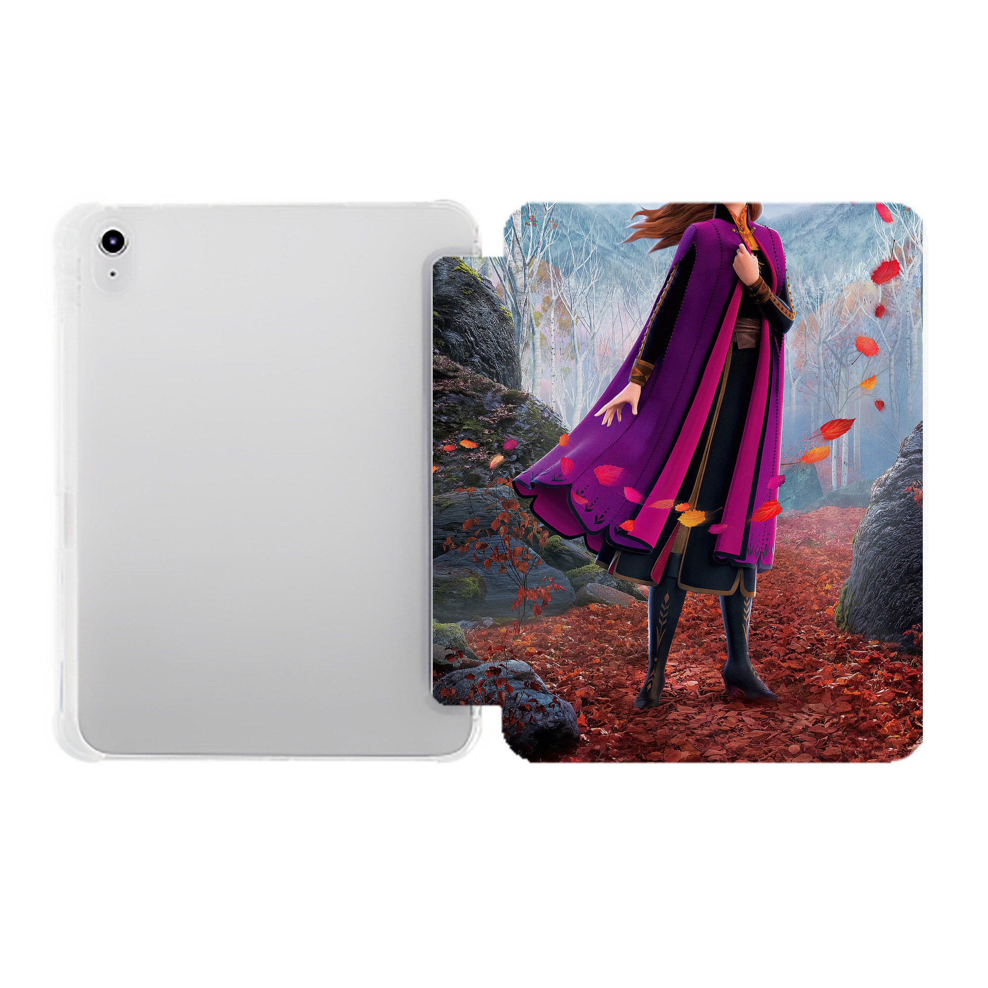 （画像用） アナと雪の女王 アンナ エルサ Frozen Anna Elsa IPad ケース ペン収納付き 三つ折りスタンド PUレザー×シリコン 対応機種9.5/10.5/10.9インチ
